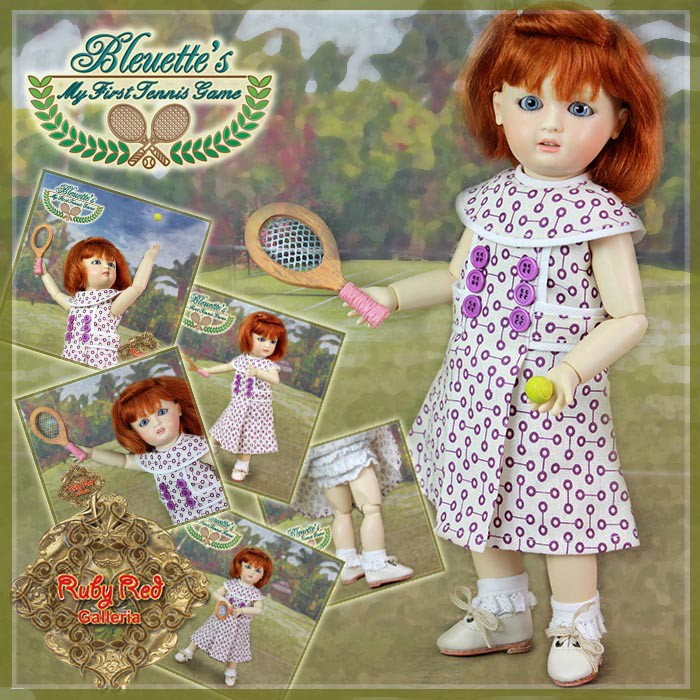 Tennis Outfit & Wig for 11.5" Bleuette Doll (EC0032A)
