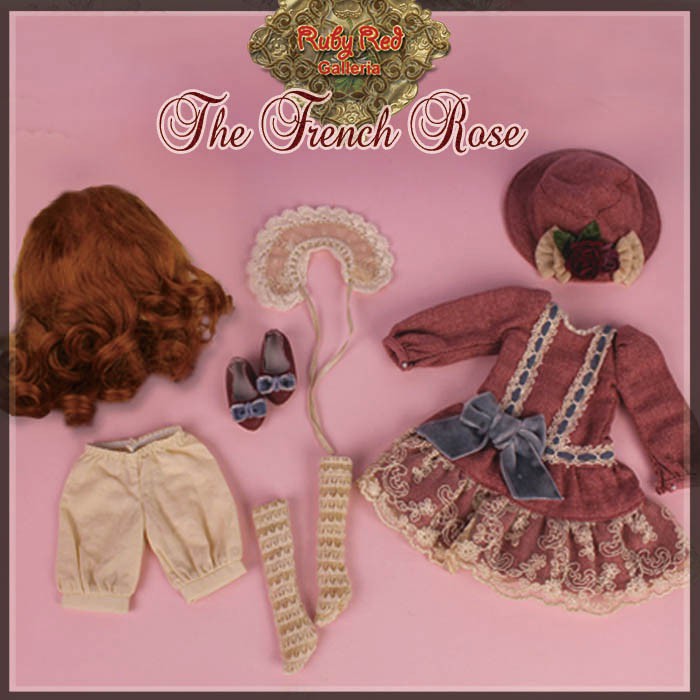 The French Rose Outfit & Wig for 11.5" Bleuette Doll (EC0034A)