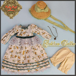 Golden Bells Outfit for 11.5" Bleuette Doll (EC0035B)