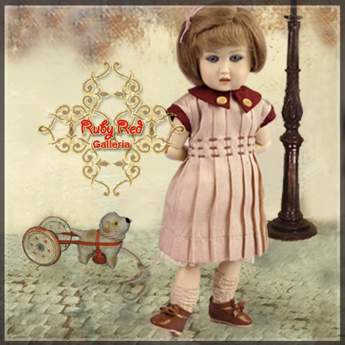 Burgundy Joy Outfit & Wig for 11.5" Bleuette Doll (EC0037A)