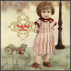 Burgundy Joy Outfit & Wig for 11.5" Bleuette Doll (EC0037A)