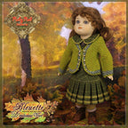 D'automne Vert Outfit & Wig for 11.5" Bleuette Doll (EC0039A)