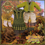 D'automne Vert Outfit & Wig for 11.5" Bleuette Doll (EC0039A)