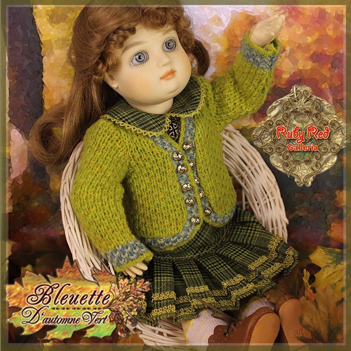 D'automne Vert Outfit for 11.5" Bleuette Doll (EC0039B)
