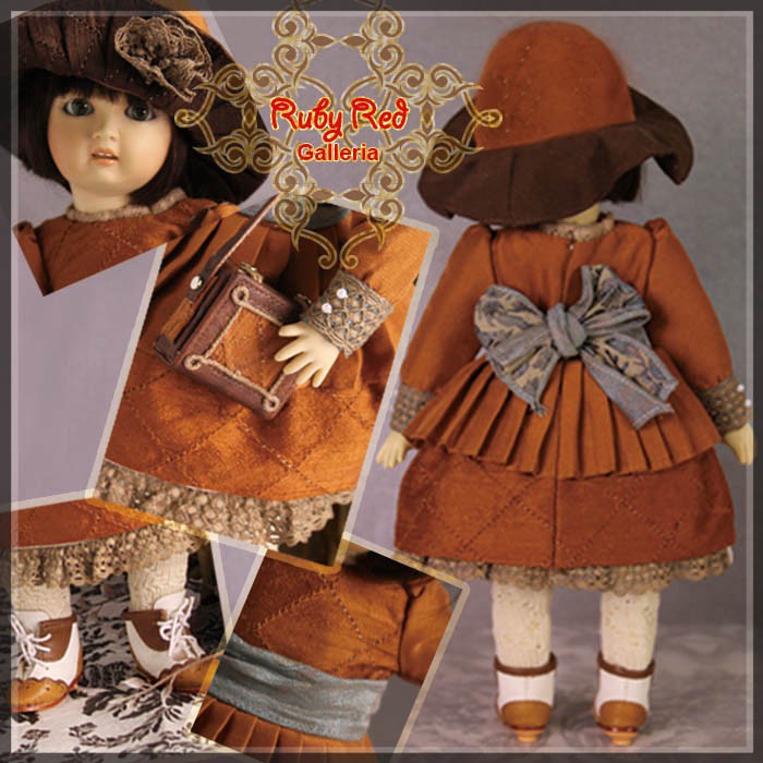 Winter Holiday Outfit & Wig for 11.5" Bleuette Doll (EC0041A)