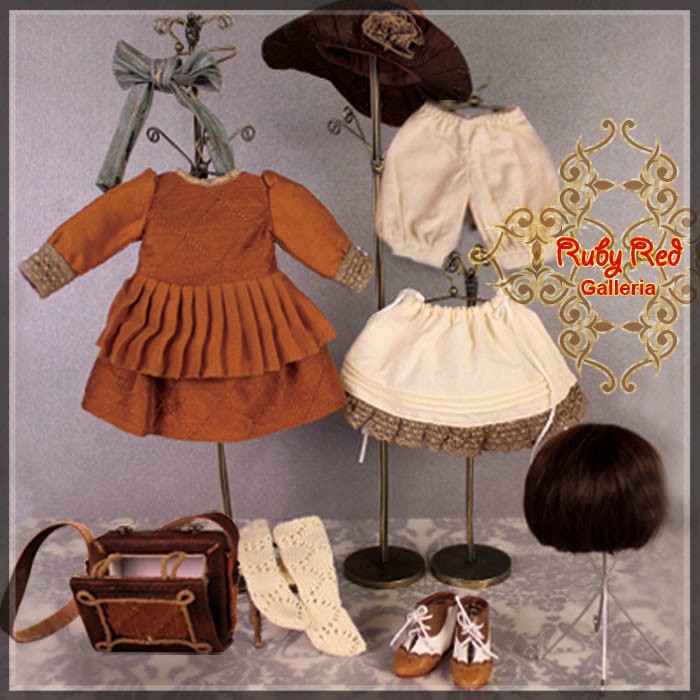 Winter Holiday Outfit & Wig for 11.5" Bleuette Doll (EC0041A)