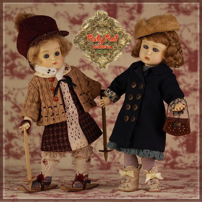 Holiday Shopping Outfit & Wig for 11.5" Bleuette Doll (EC0045A)