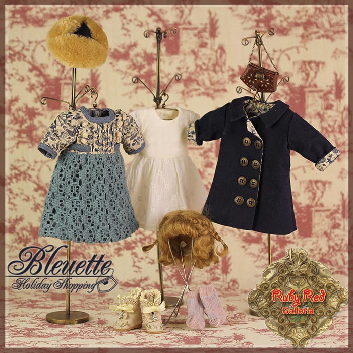 Holiday Shopping Outfit & Wig for 11.5" Bleuette Doll (EC0045A)