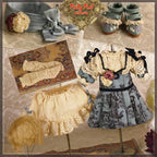 Victorian Romance Outfit & Wig for 11.5" Bleuette Doll (EC0046A)