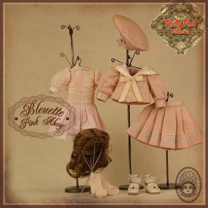 Pink Ahoy Outfit & Wig for 11.5" Bleuette Doll (EC0048A)