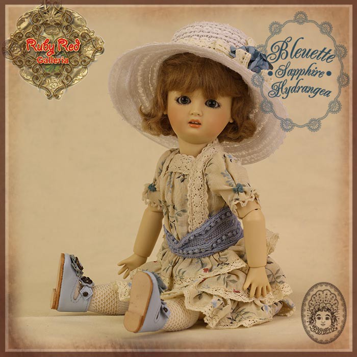 Sapphire Hydrangea Outfit & Wig for 11.5" Bleuette Doll (EC0049A)