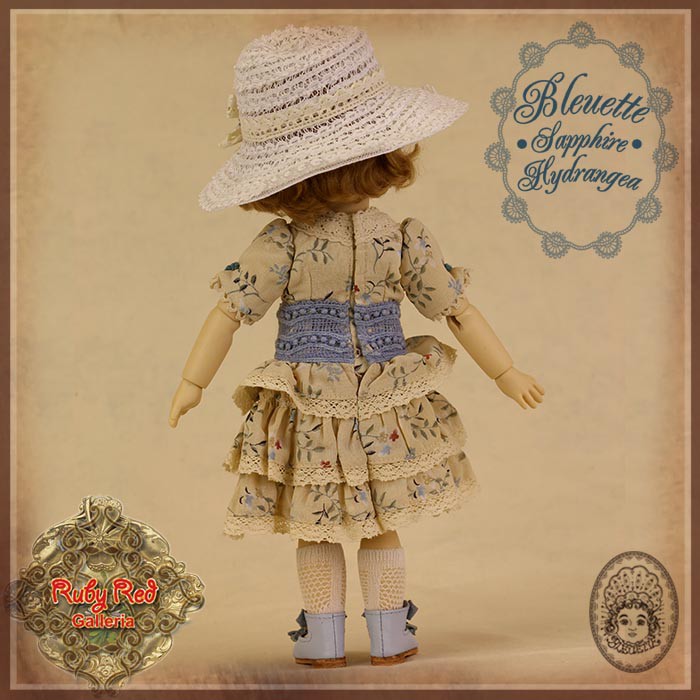 Sapphire Hydrangea Outfit & Wig for 11.5" Bleuette Doll (EC0049A)