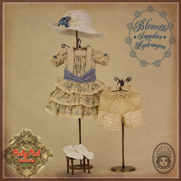 Sapphire Hydrangea Outfit for 11.5" Bleuette Doll (EC0049B)