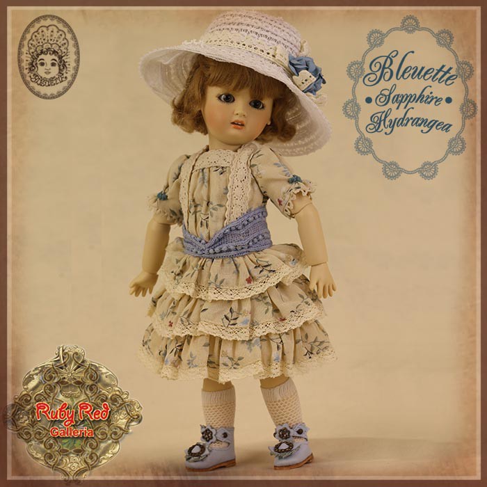 Sapphire Hydrangea Outfit for 11.5" Bleuette Doll (EC0049B)