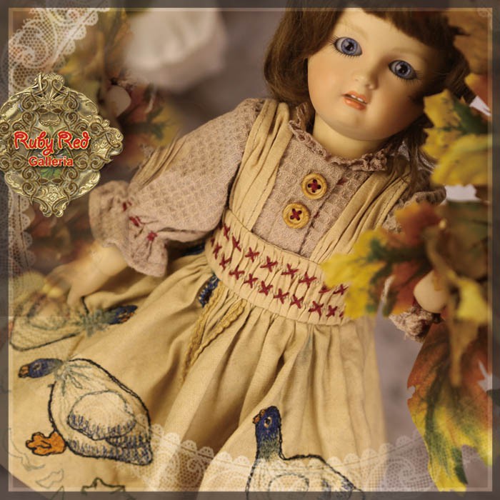 Fall Picnic Outfit & Wig for 11.5" Bleuette Doll (EC0051A)