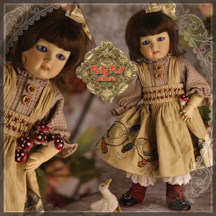 Fall Picnic Outfit & Wig for 11.5" Bleuette Doll (EC0051A)