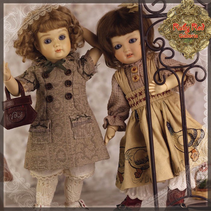 Fall Picnic Outfit & Wig for 11.5" Bleuette Doll (EC0051A)