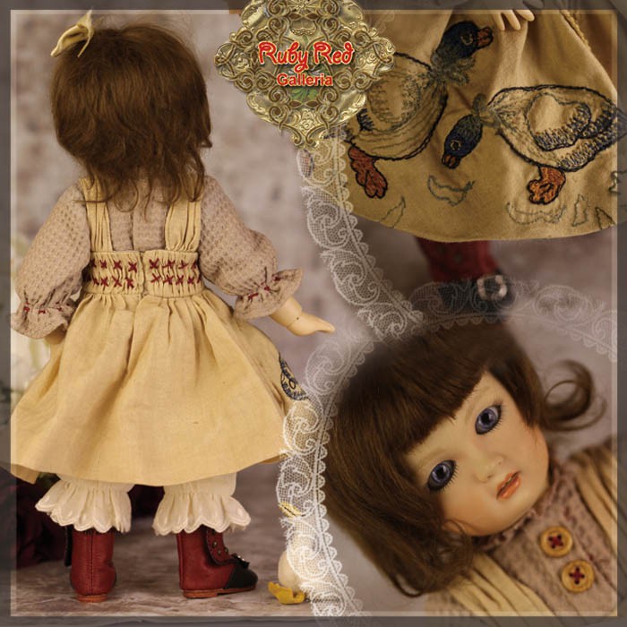 Fall Picnic Outfit & Wig for 11.5" Bleuette Doll (EC0051A)