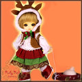 4.5'' Season's Reindeer (with wig) - Cloth Set (CC0012A)