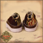 Brown Floral Print Canvas Shoes for 8" Dolls (HH0015A)