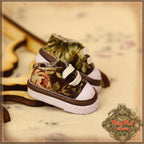 Brown Floral Print Canvas Shoes for 8" Dolls (HH0015A)
