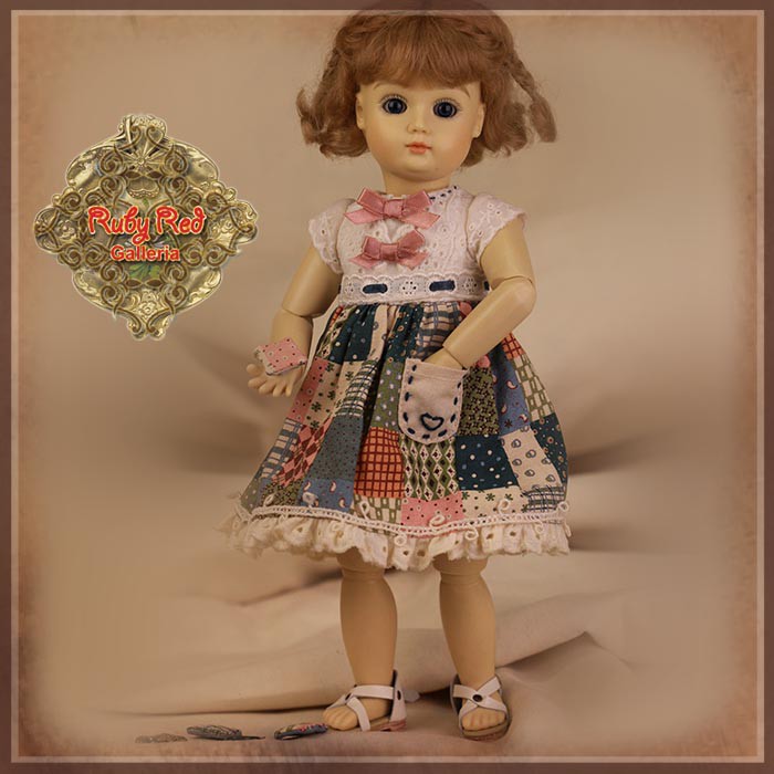 Summery Checked Dress for 11.5" Bleuette Doll (EC0056B)