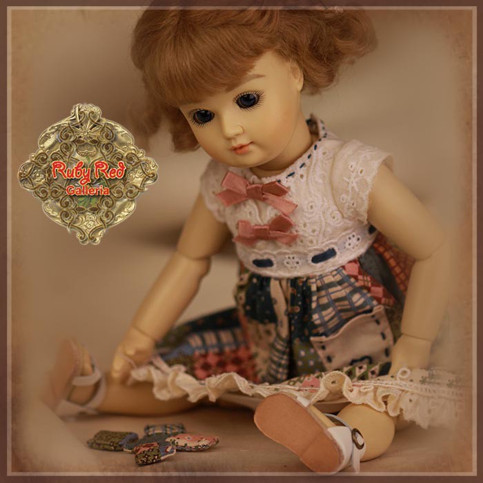 Summery Checked Dress for 11.5" Bleuette Doll (EC0056B)