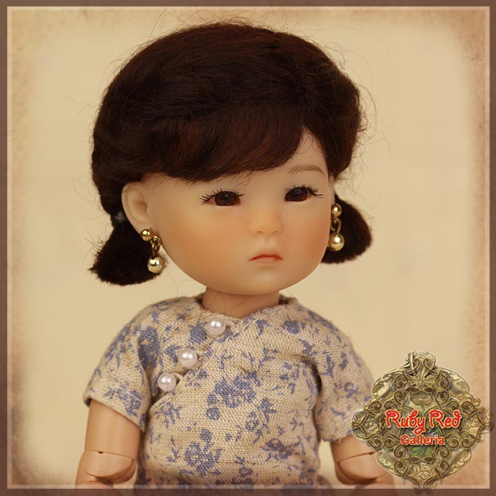 Black Mohair Wig for 8" Dolls (HD0001A)