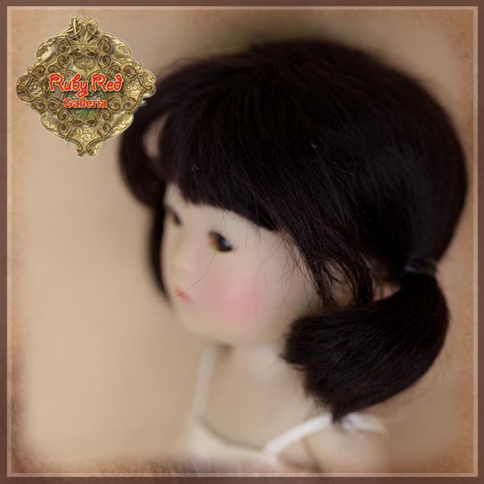 Brunette Mohair Wig with Ponytails for 5.5" Dolls (HD0035C)