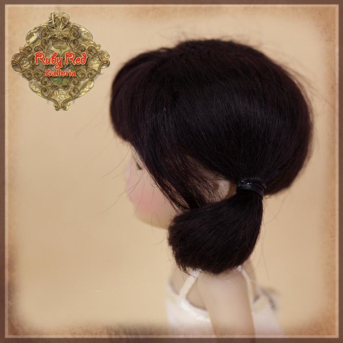 Brunette Mohair Wig with Ponytails for 5.5" Dolls (HD0035C)