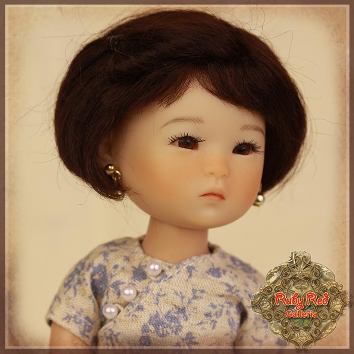 Black Mohair Wig for 8" Dolls (HD0002A)