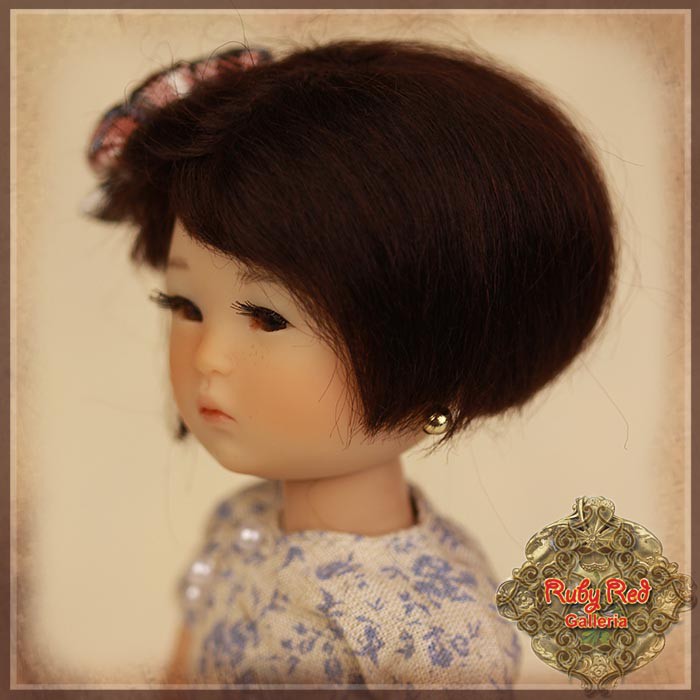 Black Mohair Wig for 8" Dolls (HD0002A)