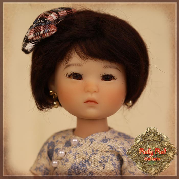 Black Mohair Wig for 8" Dolls (HD0002A)