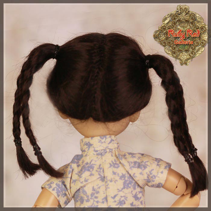 Black with Braids Mohair Wig for 8" Dolls (HD0003A)
