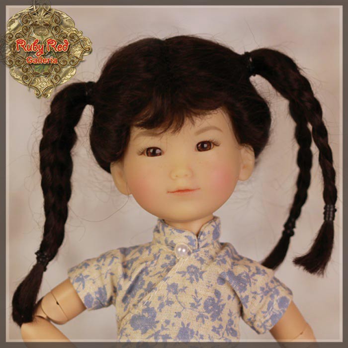 Black with Braids Mohair Wig for 8" Dolls (HD0003A)