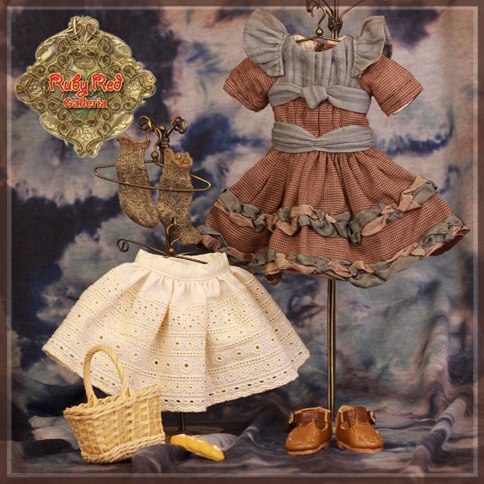 Autumn Checked Outfit for 11.5" Bleuette Doll (EC0059A)