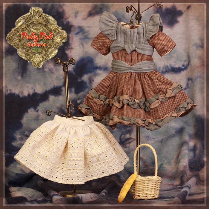 Autumn Checked Dress for 11.5" Bleuette Doll (EC0059B)