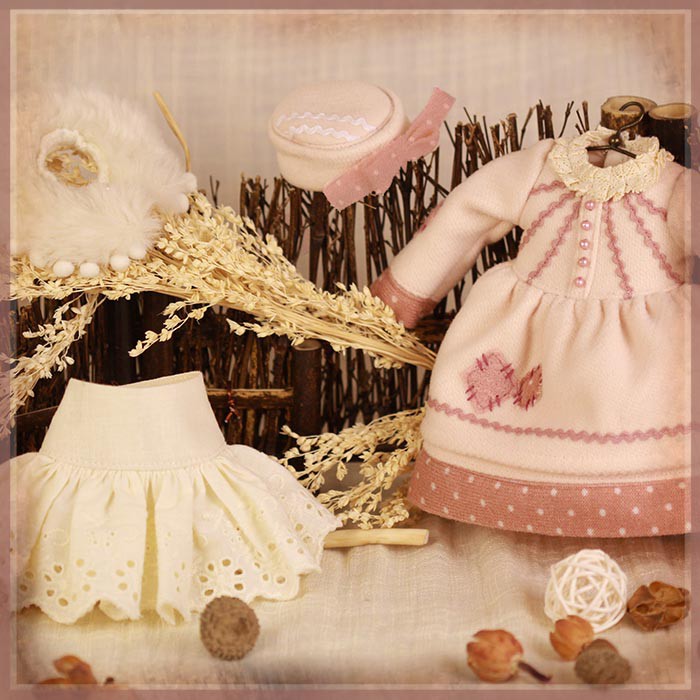 Pink Winter Dress for 11.5" Bleuette Doll (EC0061B)