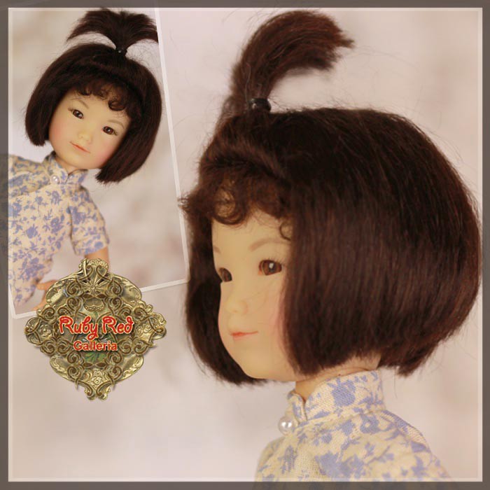 Black Mohair Wig for 8" Dolls (HD0004A)