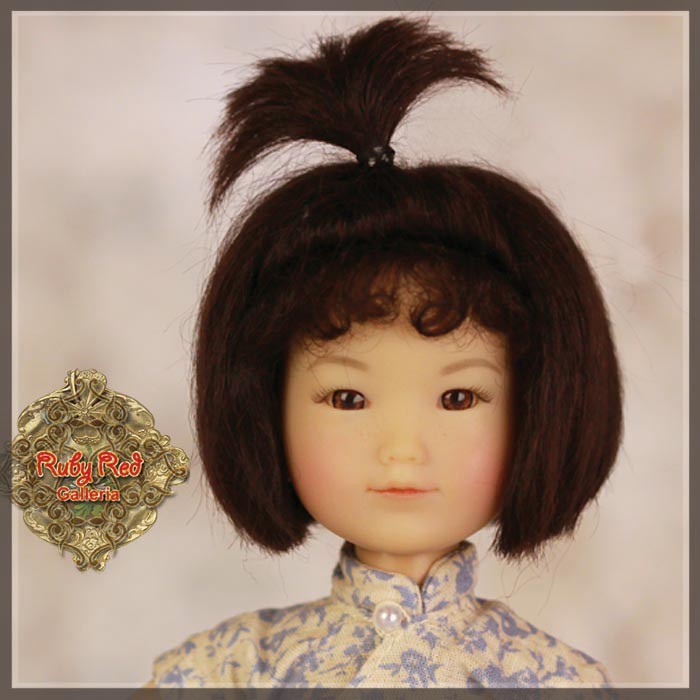 Black Mohair Wig for 8" Dolls (HD0004A)