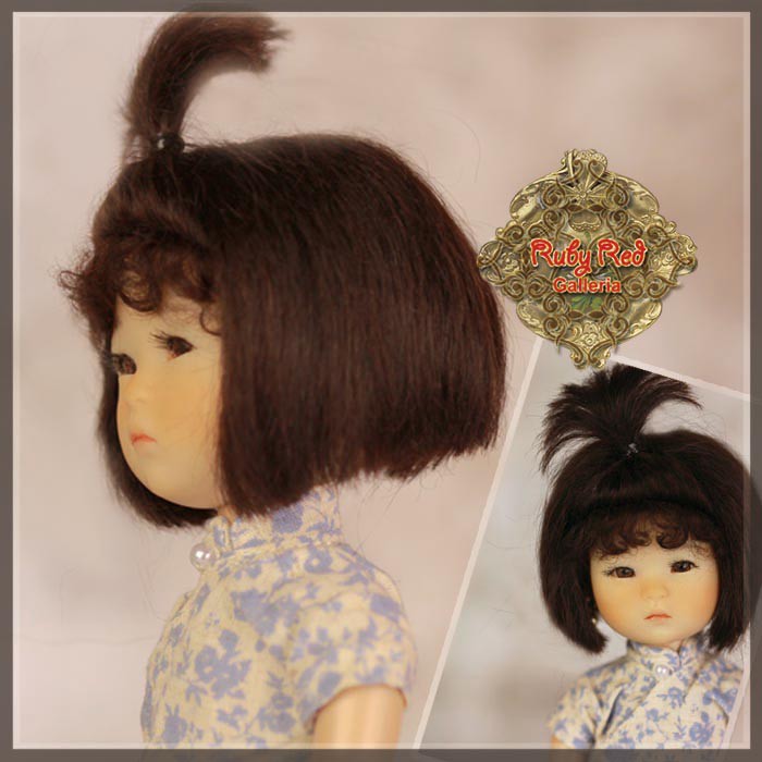 Black Mohair Wig for 8" Dolls (HD0004A)