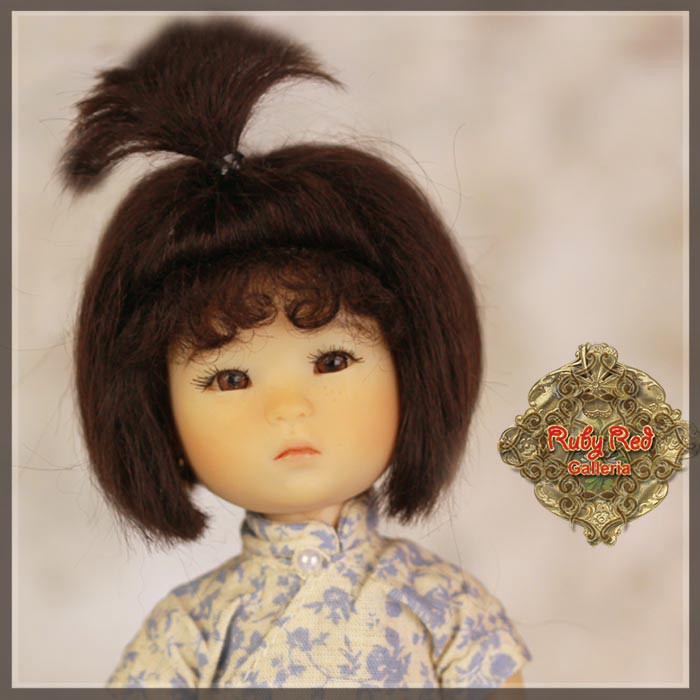 Black Mohair Wig for 8" Dolls (HD0004A)