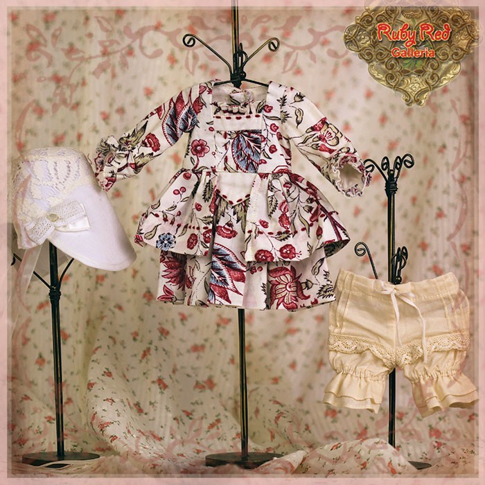 Printed Spring Dress for Bleuette for 11.5" Doll (EC0064B)