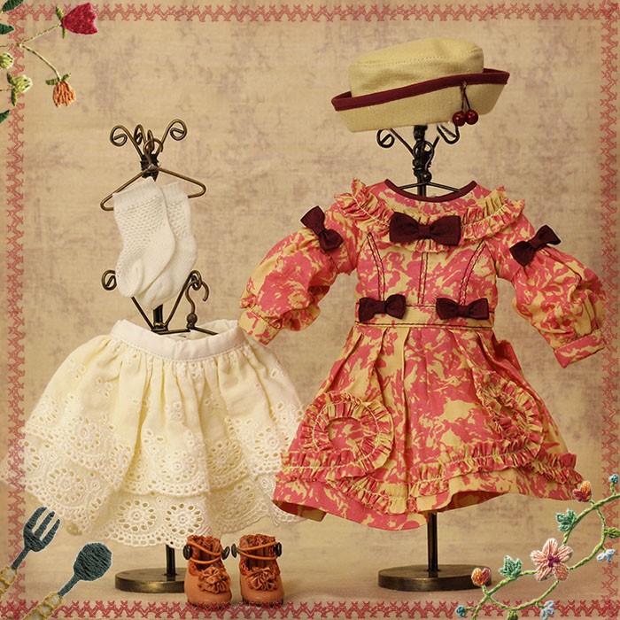 Orange Summer Outfit for 11.5" Bleuette Doll (EC0065A)