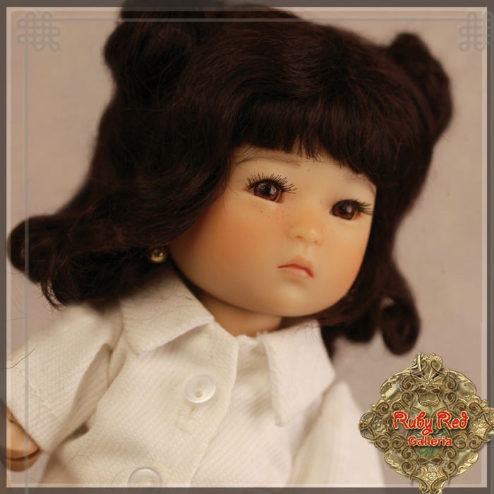 Black Mohair Wig for 8" Dolls (HD0005A)