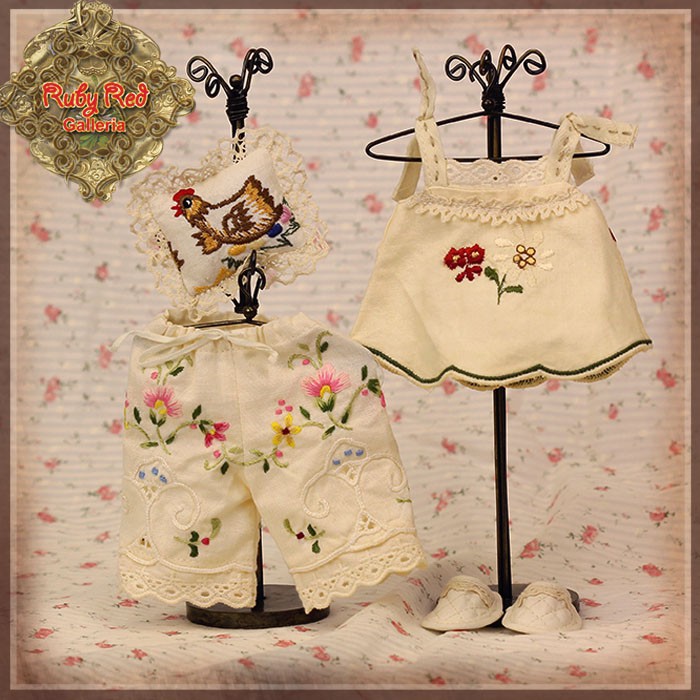 Embroidered Sleepwear Set for 11.5" Bleuette Doll (EC0067A)