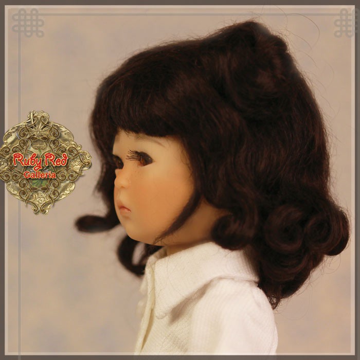 Black Mohair Wig for 8" Dolls (HD0005A)