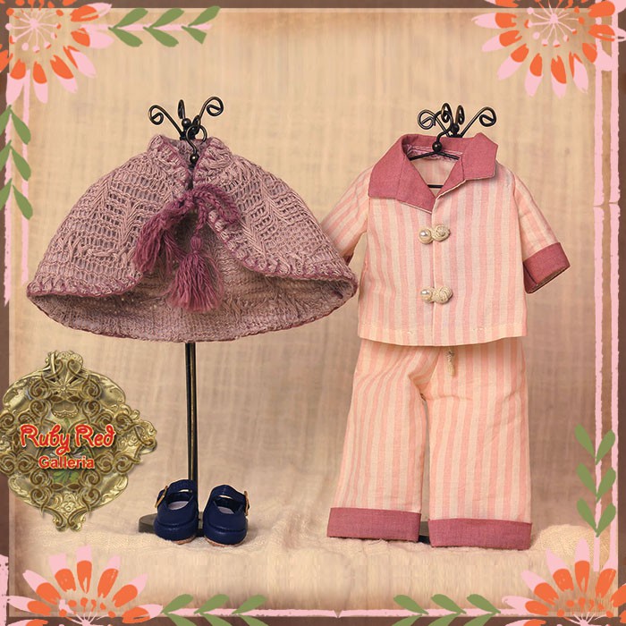 Striped Winter Sleepwear Set for 11.5" Bleuette Doll (EC0068A)