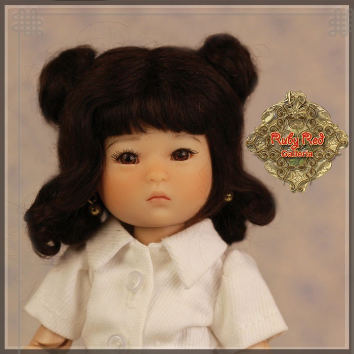 Black Mohair Wig for 8" Dolls (HD0005A)