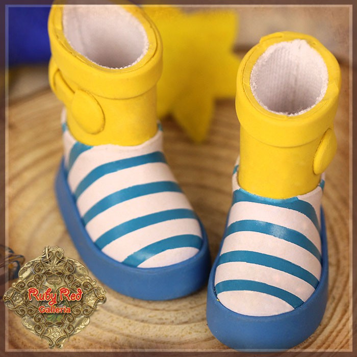 Yellow and Blue Short Rainboots for 8" Dolls (HH0020A)